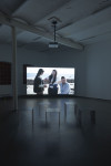 <p>Installation view, titre provisoire, <em>A cold case or happiness</em>, Courtesy the artists and Halle für Kunst Lüneburg.</p>