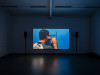 <p>Installation view, <em>Home from Home,</em> Filmstill from Ivana Mladenović: Turn Off the Lights, 2012, 71 Min. Photo: Fred Dott.</p>
